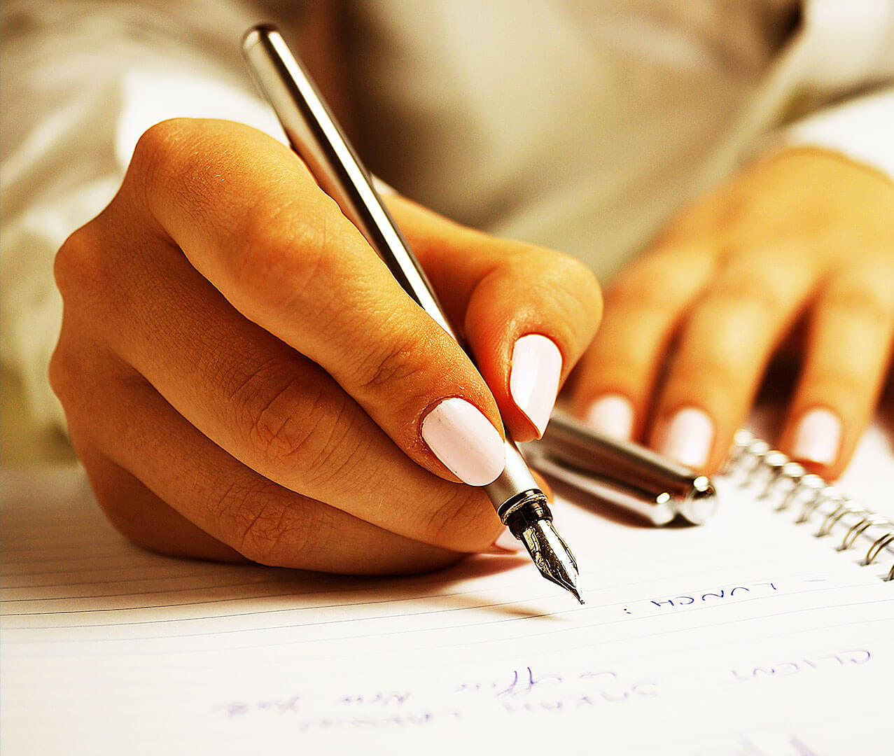 Person writing notes