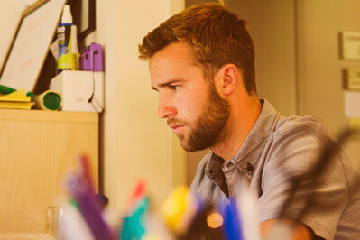 Student studying at a desk