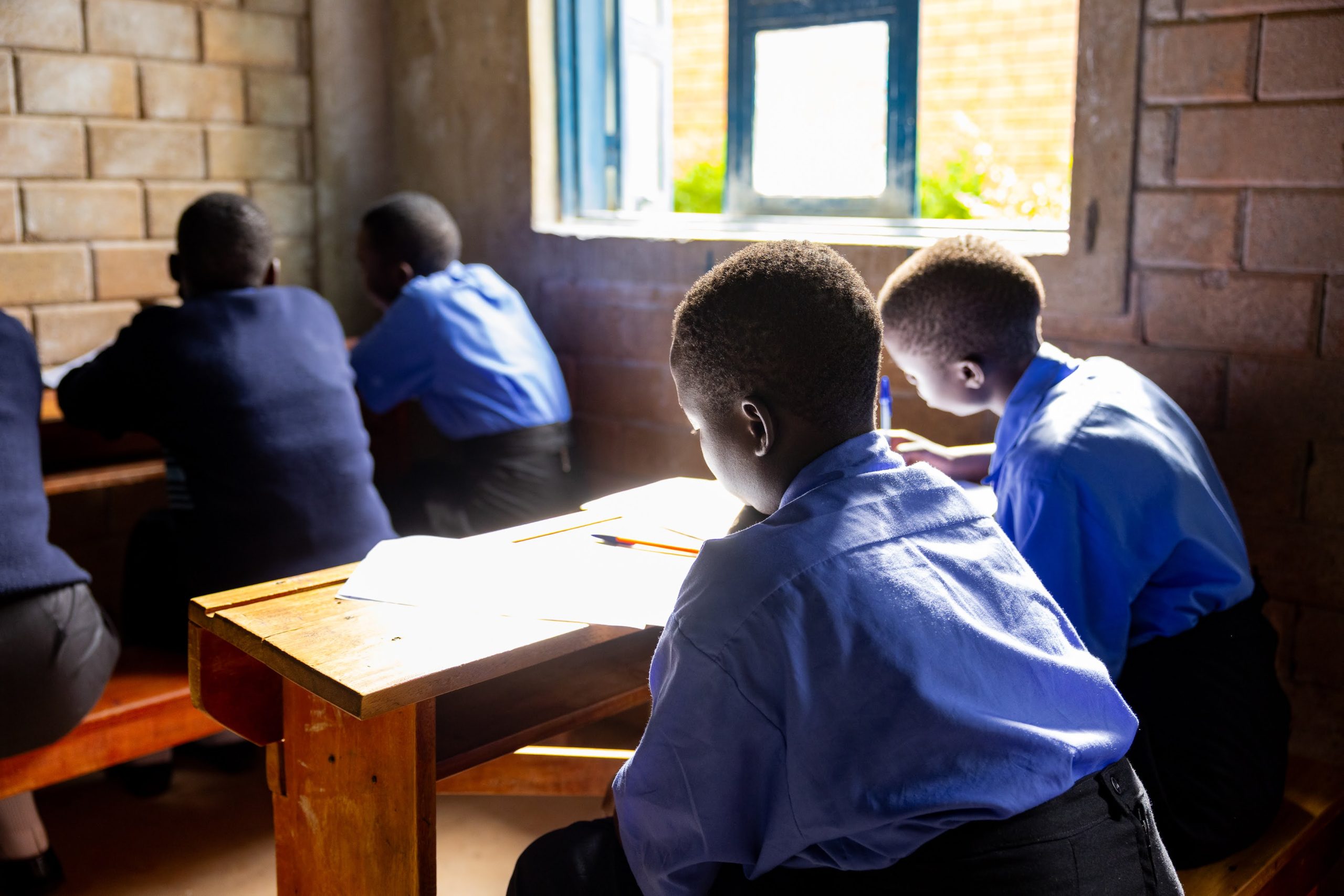 Students studying in a classroom setting
