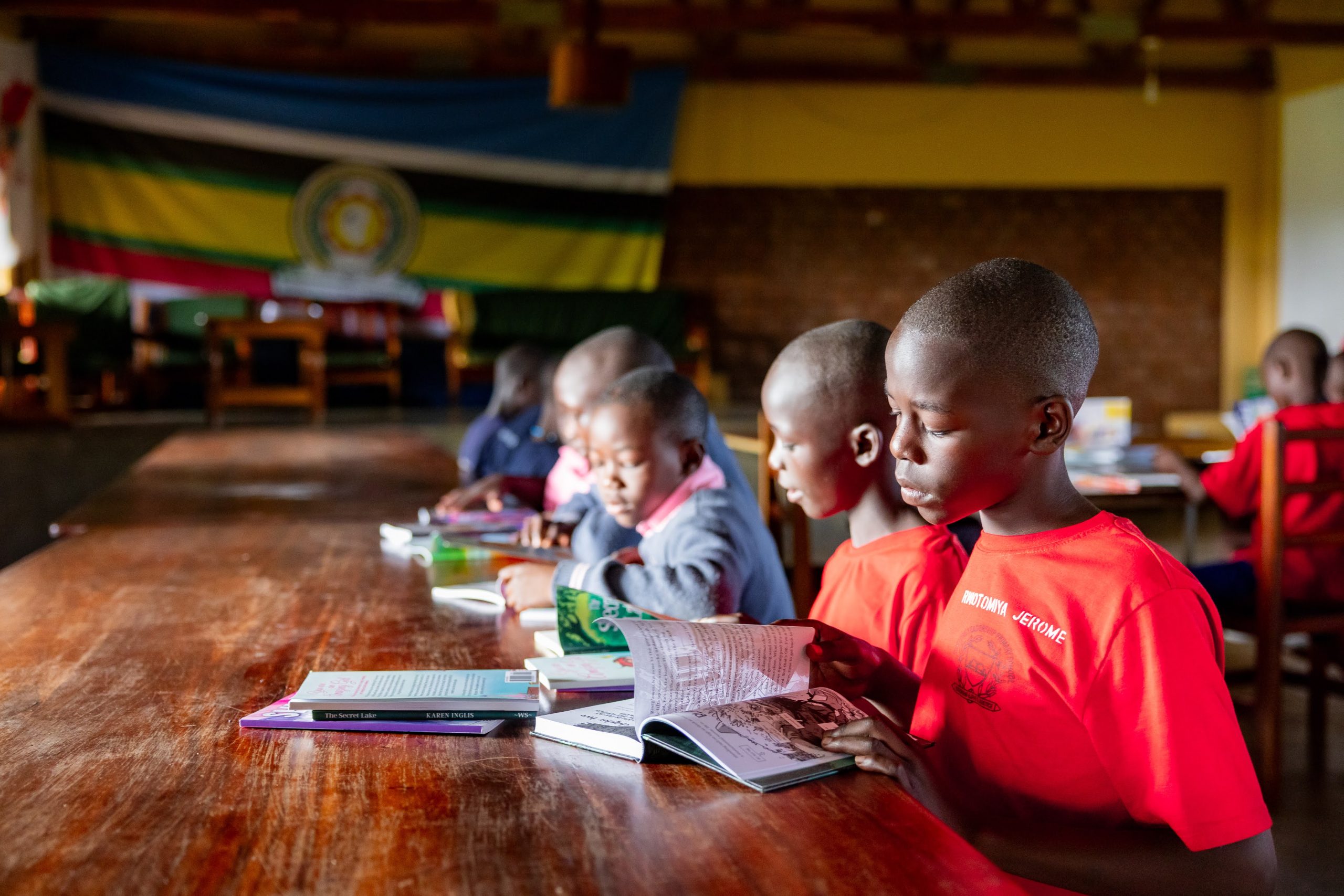 Students studying in the library